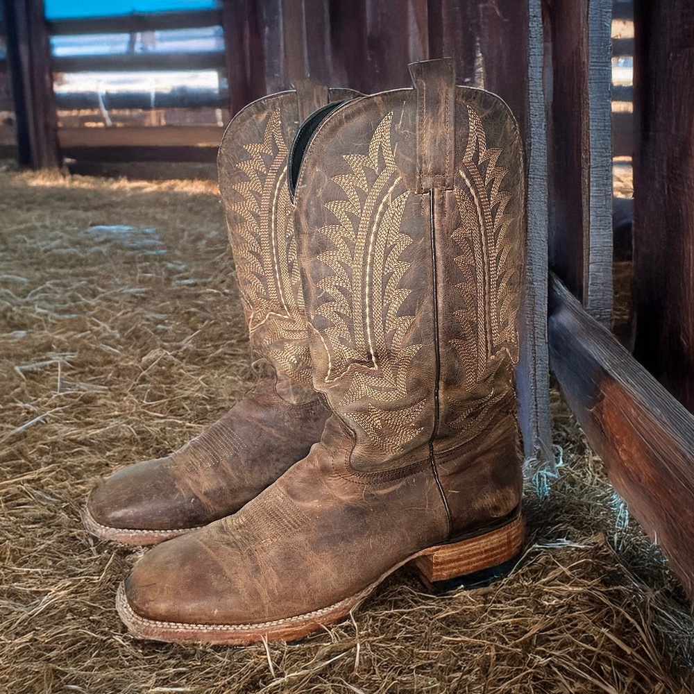J.B. Dillon Classic Western Cowboy Boots – Brown Leather – Made in Mexico